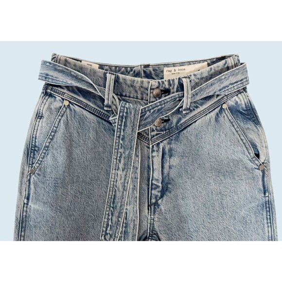 RAG & BONE Mia Yoke Straight Leg Tie Belt Jeans Size 25 - Picture 3 of 8